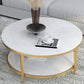 Glam Faux Marble Cocktail Table Four Legs Coffee Table with Storage