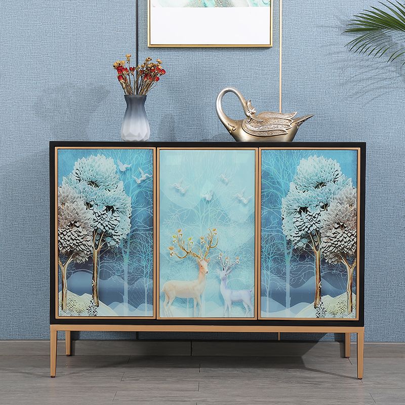 Estantería de estantería ajustable de madera maciza de estilo contemporáneo con gabinetes