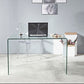Sled Base Design Tempered Glass Black/clear Rectangular Coffee Table