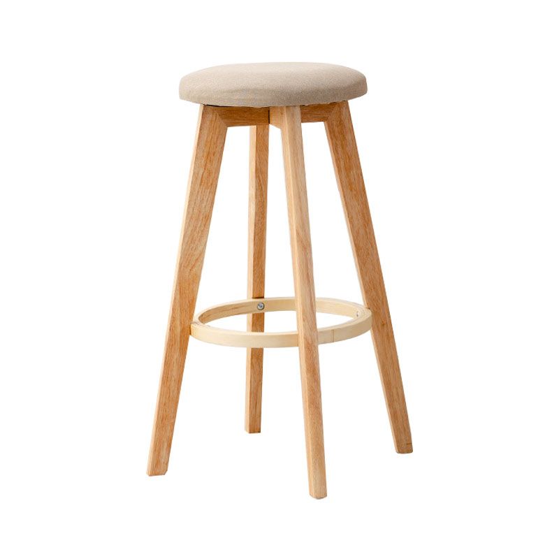 Scandinavian Matte Finish Solid Wood Bar Stool Restaurant Footrest Stool Clearhalo 'Bar Furniture' 'Bar Stools' 'bar_stools' 'furn' 'furn_bar_stools' 'Furniture' 'furniture_bar_stools' 'Kitchen & Dining Furniture' 1200x1200_d7ffe19c-268d-4f4b-bdcc-899dd362361c