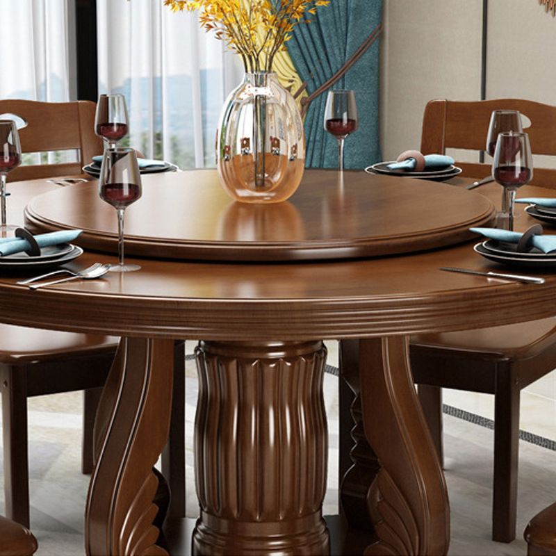 Contemporary Turntable Pedestal Dining Table Wood Dinner Table for Home Clearhalo 'Dining Tables & Seating' 'Dining Tables' 'dining_table' 'furn' 'furn_dining_table' 'Furniture' 'Kitchen & Dining Furniture' 1200x1200_d8008036-2001-4467-95fa-3ea604d779dc