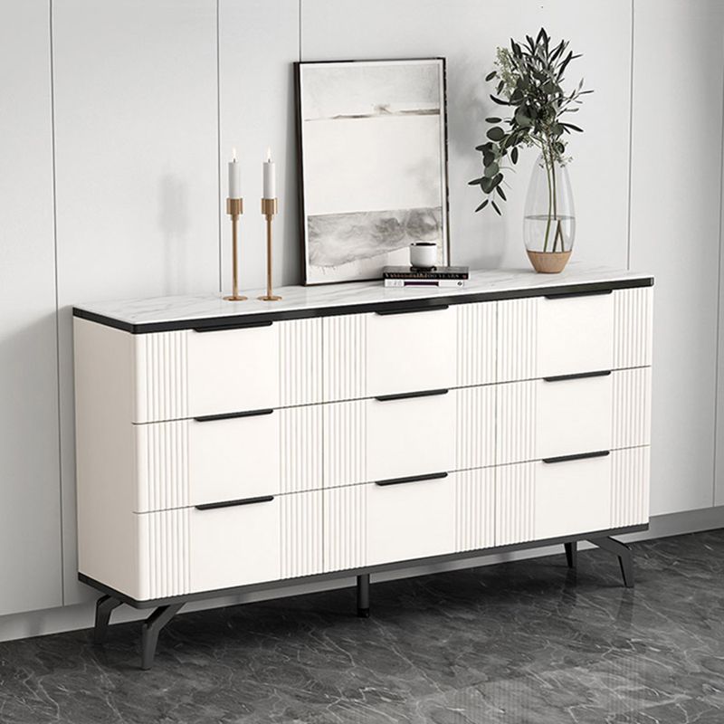 Commode de rangement en pierre de coffre de rangement contemporain de 11,7 pouces de largeur
