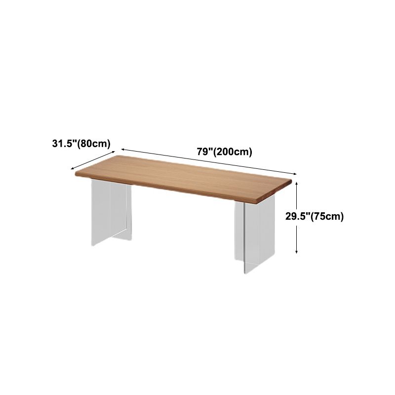 Solid Wood and Acrylic Dinette Table Modern Rectangle Dinner Table Kitchen Home Clearhalo 'Dining Tables & Seating' 'Dining Tables' 'dining_table' 'furn' 'furn_dining_table' 'Furniture' 'furniture_dining_table' 'Kitchen & Dining Furniture' 'kitchen' 'kitchen_dining_table' 1200x1200_d804dc00-fe3f-4606-934a-d3fc8b9ad225