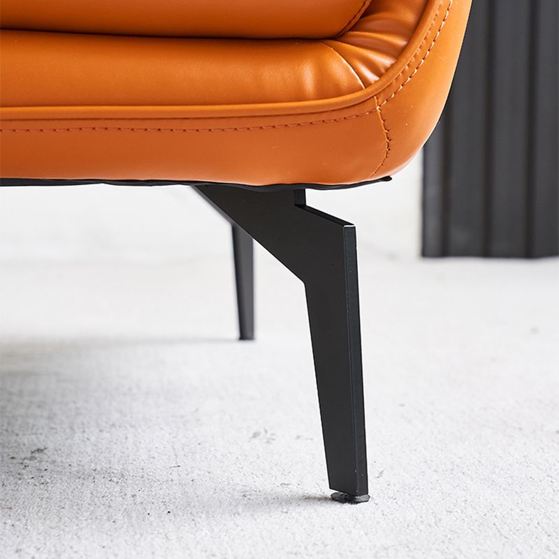 Echte lederen accentstoel 4 benen massieve kleurkamerstoel voor woonkamer