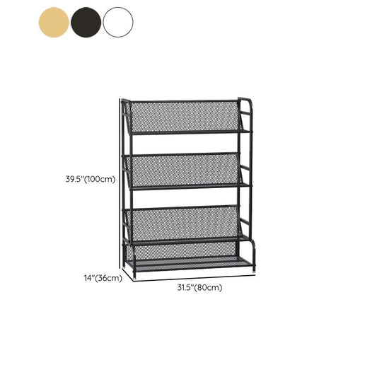 Scandinavian 4 Shelves Bookshelf Standard Metal Open Back Bookcase