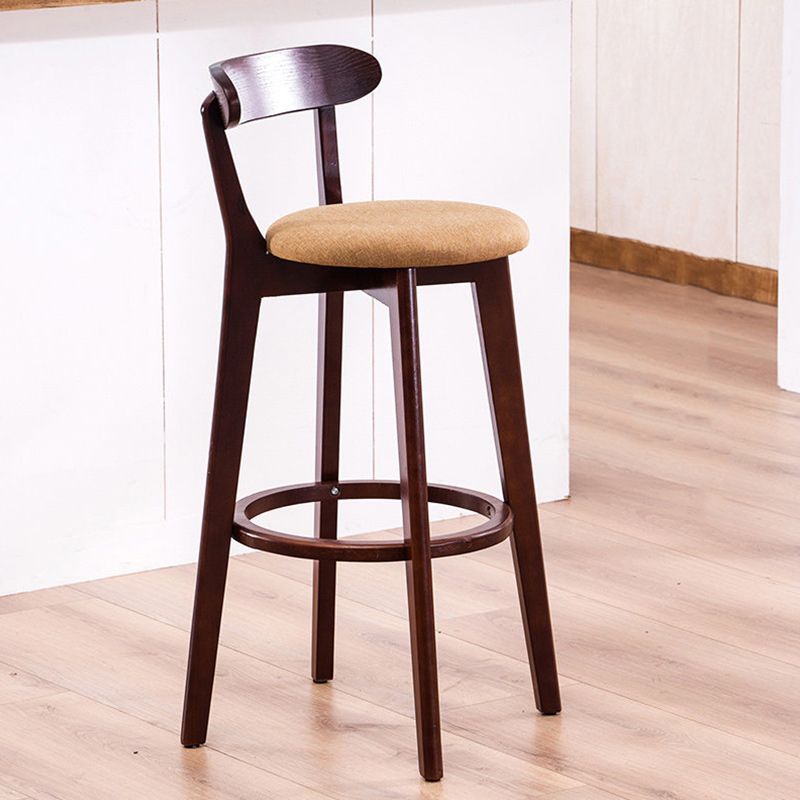 Scandinavian Dessert Shop Beech Stool Matte Finish Upholstered Bar Stools Clearhalo 'Bar Furniture' 'Bar Stools' 'bar_stools' 'Furniture' 'furniture_bar_stools' 'Kitchen & Dining Furniture' 1200x1200_d8077cdb-9e76-4202-8be5-27078184bd49