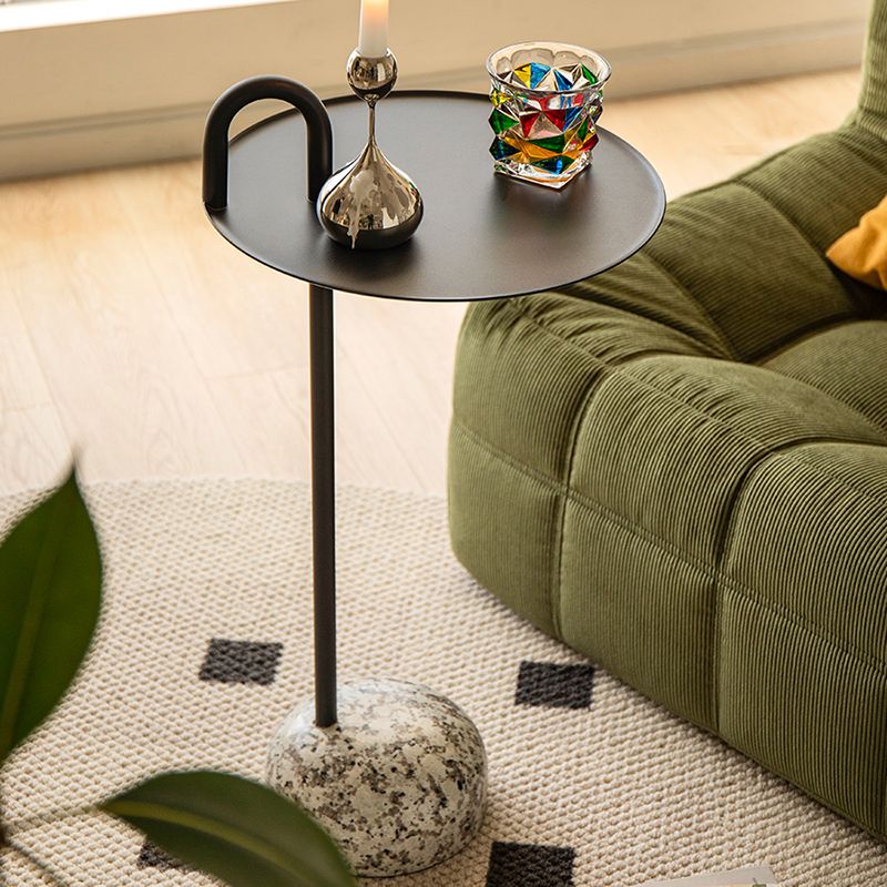 Modern Tray Top Side Table 27.8" Tall Metal Round Pedestal End Table Clearhalo 'Coffee & Accent Tables' 'End & Side Tables' 'end_side_tables' 'furn' 'furn_end_side_tables' 'Furniture' 'Living Room Furniture' 1200x1200_d807f000-e966-4981-895e-6d799868d161