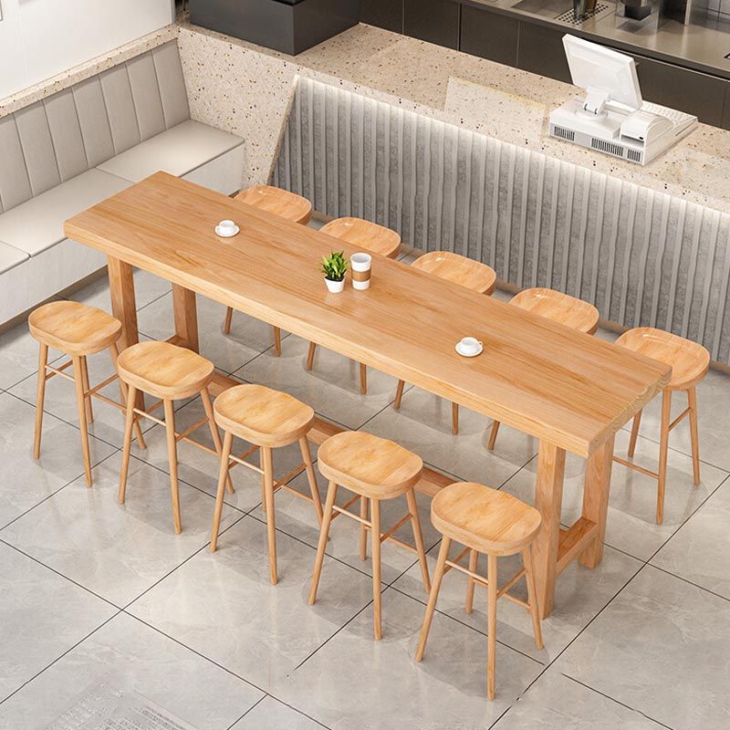 Rectangular Bar Pub Table Set 1/2/5/6/11 Pcs Solid Wood Bar Table and Bar Stools Clearhalo 'Bar Furniture' 'furn' 'furn_home_bar_bar_sets' 'Furniture' 'Home Bars & Bar Sets' 'home_bar_bar_sets' 'Kitchen & Dining Furniture' 1200x1200_d8093ad5-bbed-4921-9f77-5b7a82464986