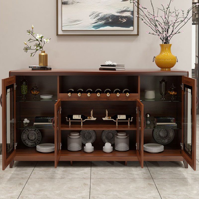 Modern Sideboard in Brown Solid Wood DIning Sideboard with Doors Clearhalo 'buffet_sideboard' 'Buffets & Sideboards' 'furn' 'furn_buffet_sideboard' 'Furniture' 'Kitchen & Dining Furniture' 1200x1200_d80b6eb6-7b14-4f4b-955a-987c00cac2bc