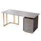 Glam 3-drawer Office Desk Rectangular Sintered Stone Home Desk Clearhalo 'furn' 'furn_office_desk' 'Furniture' 'furniture_office_desk' 'Office Desks' 'Office Furniture' 'office_desk' 1200x1200_d80c5e4f-41b8-4da1-8b9f-92c04a9347f9