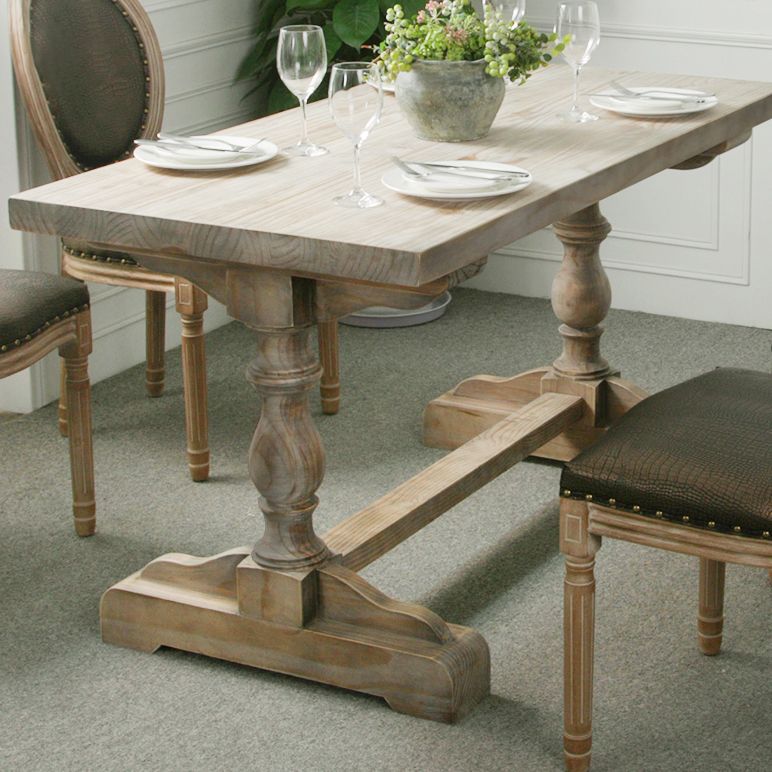 Solid Wood Dining Table Modern Rectangular Table with Trestle Base Clearhalo 'Dining Tables & Seating' 'Dining Tables' 'dining_table' 'furn' 'furn_dining_table' 'Furniture' 'furniture_dining_table' 'Kitchen & Dining Furniture' 'kitchen' 'kitchen_dining_table' 1200x1200_d80dc371-a19c-450b-af60-58525e108db0