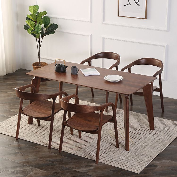 Contemporary Tea Room Wood Arm Chair Walnut and Natural Open Dining Chair Clearhalo ' kitchen&dining_furn' 'Dining Chairs' 'Dining Tables & Seating' 'dining_chair' 'furn' 'furn_dining_chair' 'Furniture' 'furniture_dining_chair' 'Kitchen & Dining Furniture' 'kitchen' 1200x1200_d80dd45c-1dbe-4635-a48d-ef4c4d7a634d