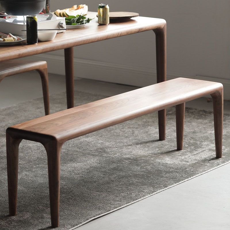 Panca in legno massiccio contemporaneo panca posti a sedere in marrone con gambe
