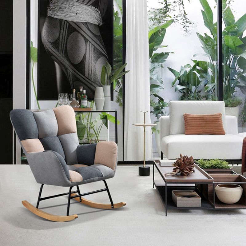 Modern Nursery Sofa Rocking Chair Indoor Rocking Chair with Ottoman Clearhalo 'Chairs & Seating' 'furn' 'furn_rocking_chairs' 'Furniture' 'Living Room Furniture' 'Rocking Chairs' 'rocking_chairs' 1200x1200_d80f406b-5653-410c-b928-4908dc88b720