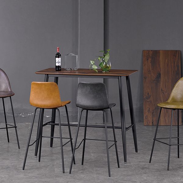 Indoor Modern Rectangle Trestle Bar Dining Table with Metal Legs Clearhalo 'Bar Furniture' 'Bar Tables' 'bar_tables' 'furn' 'furn_bar_tables' 'Furniture' 'Kitchen & Dining Furniture' 1200x1200_d80f6cbf-504f-4360-ab70-18b34552d6f7