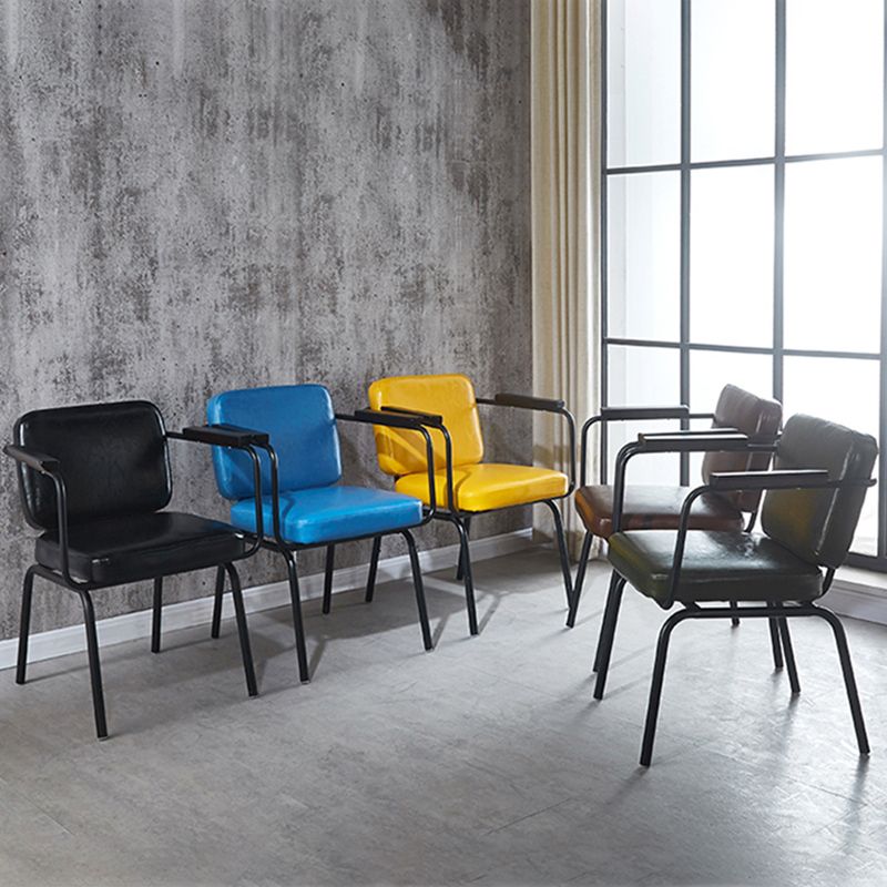 Modern Industrial Style Leather Solid Back Side Chair 31"H Dining Chair for Restaurant Bedroom Clearhalo ' kitchen&dining_furn' 'Dining Chairs' 'Dining Tables & Seating' 'dining_chair' 'furn' 'furn_dining_chair' 'Furniture' 'furniture_dining_chair' 'Kitchen & Dining Furniture' 'kitchen' 1200x1200_d80faf7c-f14b-4565-8d28-847425876f63