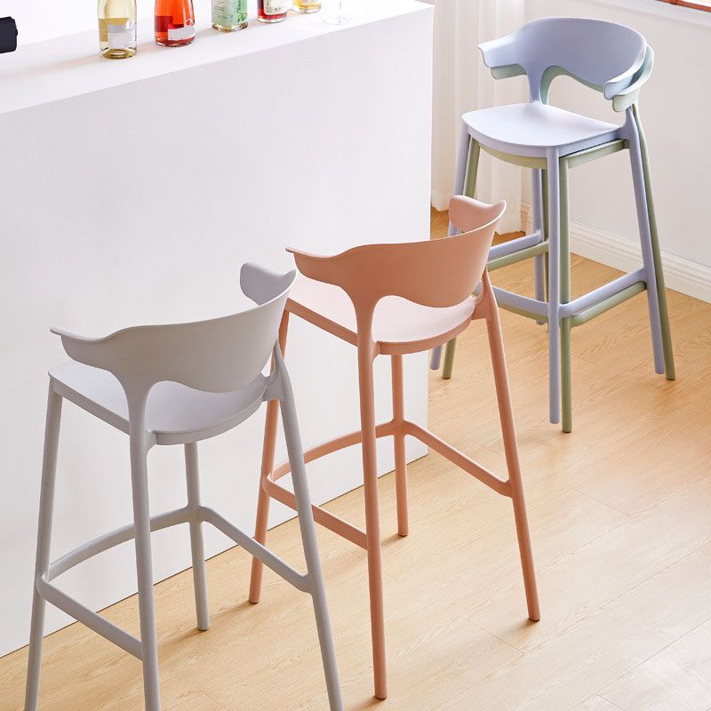 Scandinavian Plastic Barstool Low Back Counter Stool Footrest Furniture Clearhalo 'Bar Furniture' 'Bar Stools' 'bar_stools' 'furn' 'furn_bar_stools' 'Furniture' 'Kitchen & Dining Furniture' 1200x1200_d811d331-b10d-4a28-a988-75eeb5856d96