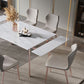 Glam 1/4/5/7 Pieces Dining Set Sintered Stone Dining Table Set with Leather Chairs Clearhalo 'Dining Room Sets' 'Dining Tables & Seating' 'dining_room_set' 'furn' 'furn_dining_room_set' 'Furniture' 'furniture_dining_room_set' 'Kitchen & Dining Furniture' 'kitchen&dining_furn' 'kitchen' 1200x1200_d8127b3c-e669-4492-8cfb-fcfafec365d1