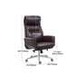 Chaise de gestionnaires à mécanisme d'inclinaison marron, avec appui-tête, chaise de bureau rembourrée pivotante