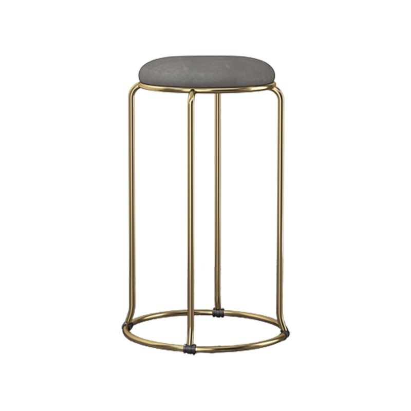 Glam Round Seat Counter Stool Faux Leather and Fabric Backless Counter Chair Clearhalo 'Bar Furniture' 'Bar Stools' 'bar_stools' 'furn' 'furn_bar_stools' 'Furniture' 'Kitchen & Dining Furniture' 1200x1200_d8141d81-6512-46c8-8f58-52d226f6a099