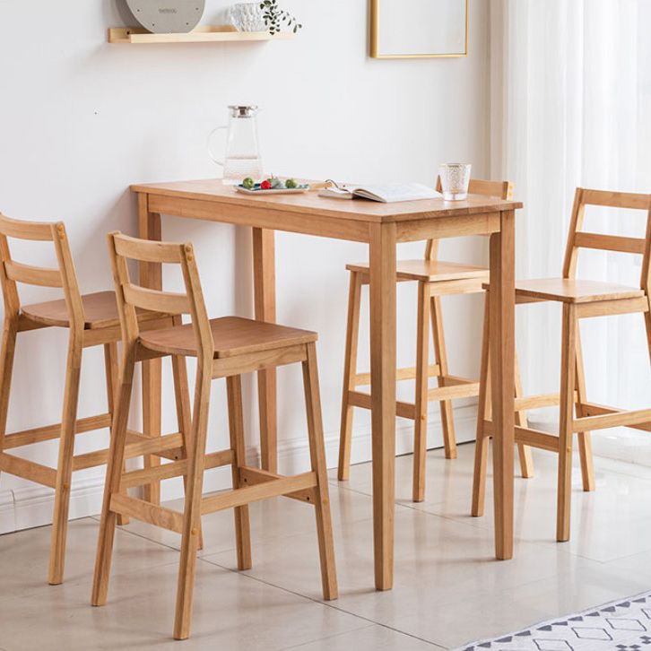 Café Simple Solid Wood Barstool taburete de bar con respaldo con respaldo