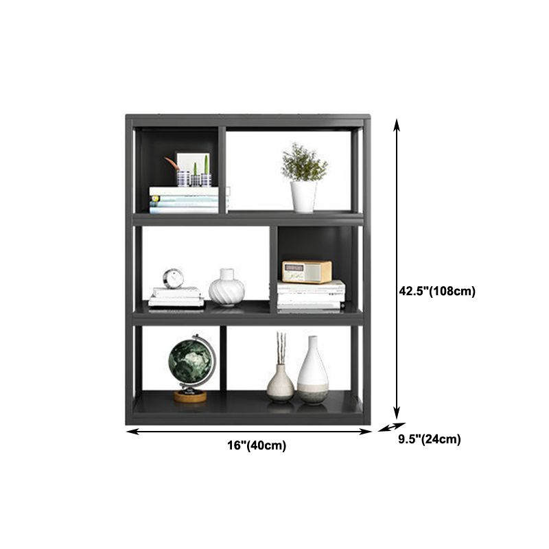 Modern Metal Book Shelf Home Open Back Bookcase with Shelves Clearhalo 'Bookcases' 'furn' 'furn_bookcases' 'Furniture' 'Office Furniture' 1200x1200_d81884bd-955e-442f-b3a1-cc84bd86460f