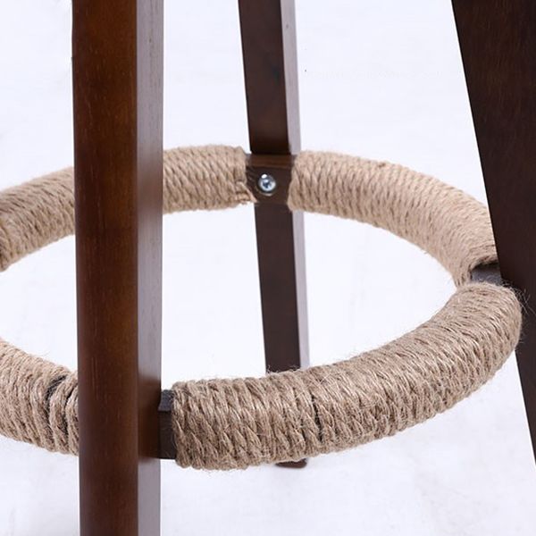 Modern Rotatable Backrest Counter Stool Wood Cafe Bar Stool with Leather Cushion and Pedal Clearhalo 'Bar Furniture' 'Bar Stools' 'bar_stools' 'furn' 'furn_bar_stools' 'Furniture' 'furniture_bar_stools' 'Kitchen & Dining Furniture' 1200x1200_d819aa26-c2da-41fa-97c1-768209bd082b