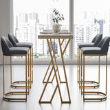 Tavolo da pranzo in pietra bar moderna tavolo da bar rettangolo con piedistallo a 4 gambe per sala da pranzo