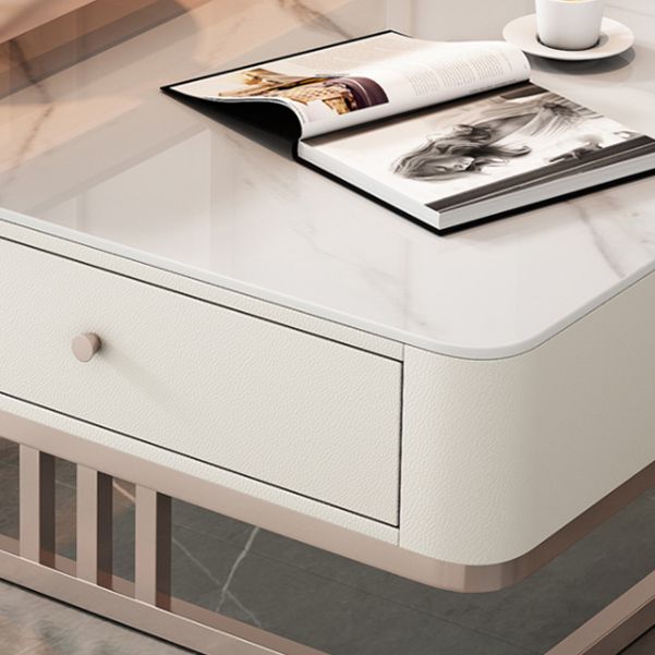 Frame Coffee Table Slate Top Coffee Cocktail Table with Storage Drawers Clearhalo 'Coffee & Accent Tables' 'Coffee Tables' 'coffee_tables' 'furn' 'furn_coffee_tables' 'Furniture' 'Living Room Furniture' 1200x1200_d81a1383-b559-459d-9be2-10f3eb342816