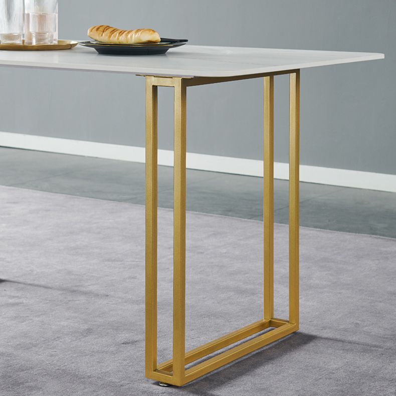 Glam Style Sintered Stone White Dining Room Set with Rectangle Table Formal Dining Table Furniture Clearhalo 'Dining Room Sets' 'Dining Tables & Seating' 'dining_room_set' 'furn' 'furn_dining_room_set' 'Furniture' 'furniture_dining_room_set' 'Kitchen & Dining Furniture' 'kitchen&dining_furn' 'kitchen' 1200x1200_d81c276e-6ef1-40dd-88d9-80caa7b2474b