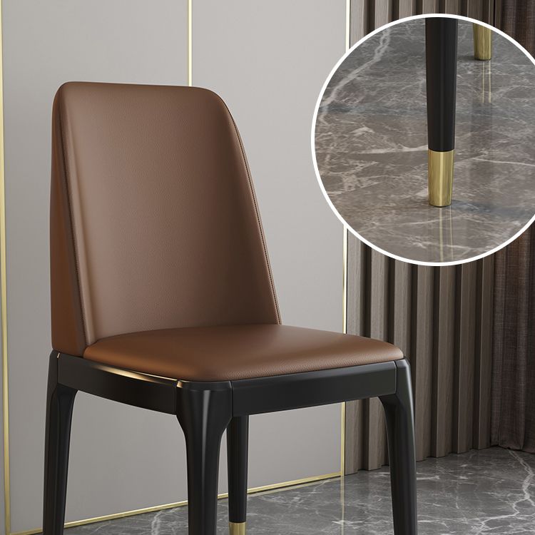 Glam Style Rubberwood Chair Solid Back Side Kitchen Dining Room Chairs Clearhalo ' kitchen&dining_furn' 'Dining Chairs' 'Dining Tables & Seating' 'dining_chair' 'furn' 'furn_dining_chair' 'Furniture' 'furniture_dining_chair' 'Kitchen & Dining Furniture' 'kitchen' 1200x1200_d81c36bc-7b44-4f97-82fa-dcaf59767358