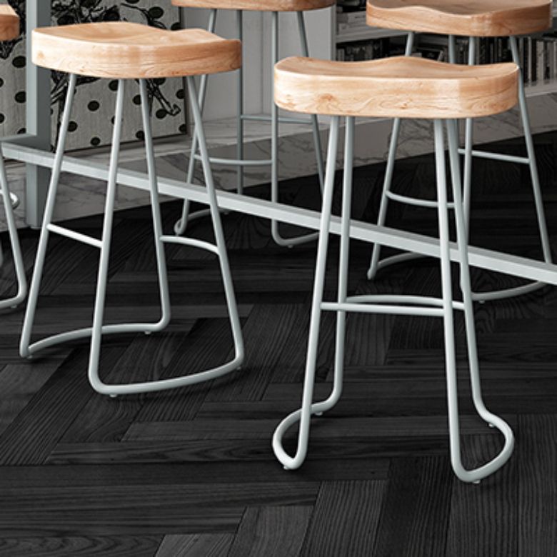 Contoured Seat Bar Stools Metal Dining Stools with Metal Base