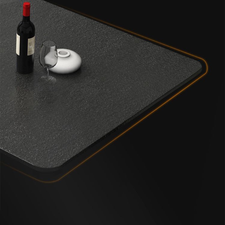 Tavolo da pranzo moderno rettangolare per tavolo da pranzo con piano in pietra nera domestica
