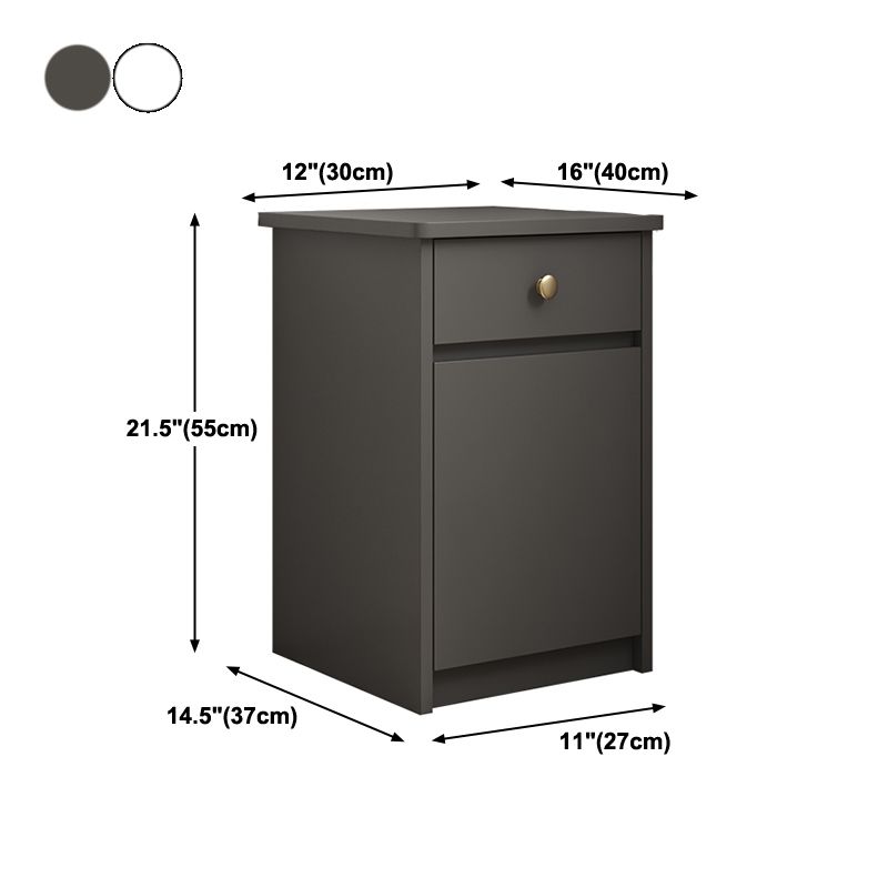 22 "Hモダンなベッドサイドキャビネット模倣ウッド1ドア1ドロワーナイトスタンド