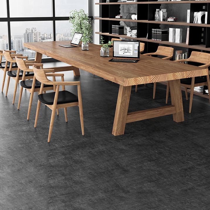 Solid Wood Office Table Contemporary Wood Color Meeting Table Clearhalo 'furn' 'furn_office_desk' 'Furniture' 'Office Desks' 'Office Furniture' 'office_desk' 1200x1200_d81e0dc2-fc0f-46c6-8798-4e723be8f3d7