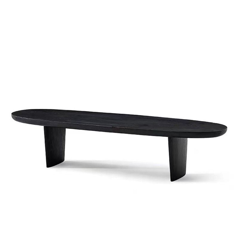 North European Oval Coffee Table Wood Cocktail Table in Black Clearhalo 'Coffee & Accent Tables' 'Coffee Tables' 'coffee_tables' 'furn' 'furn_coffee_tables' 'Furniture' 'Living Room Furniture' 1200x1200_d820052e-8eba-4040-a135-bb2a876da928