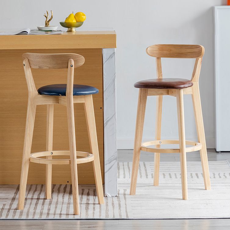 Modern Armless Backrest Counter Stool Wood Milk Tea Shop Bar Stool with Pedal Clearhalo 'Bar Furniture' 'Bar Stools' 'bar_stools' 'furn' 'furn_bar_stools' 'furniture_bar_stools' 'Kitchen & Dining Furniture' 'kitchen&dining_furn' 'kitchen' 'kitchen_furn' Furniture' 1200x1200_d8207290-ae4d-40a2-89aa-7f7023a92e3f