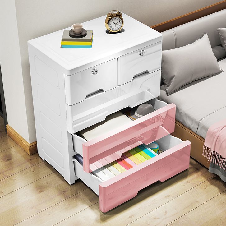 Plastic Storage Cabinet Modern Non-Hanging Wardrobe Armoire for Home