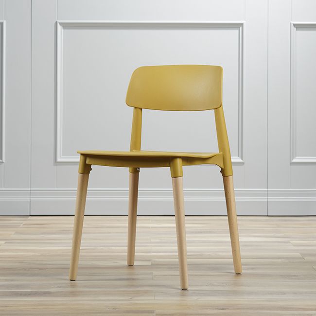 Contemporary Style Dining Chair Armless Dining Chairs with Wooden Legs for Kitchen