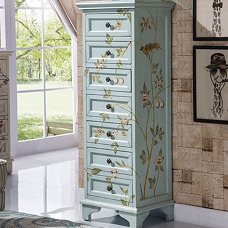 Traditionele verticale slaapkamer borst stevige dennenborst met laden