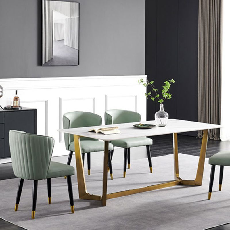 Glam -stijl armloze zijstoelen houten stoel met houten benen voor keuken