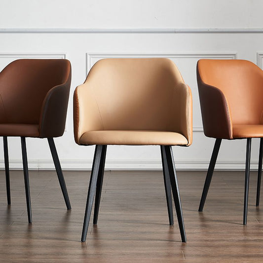 Contemporary Style Leather Dining Arm Chairs Solid Back Upholstered Chairs Clearhalo ' kitchen&dining_furn' 'Dining Chairs' 'Dining Tables & Seating' 'dining_chair' 'furn' 'furn_dining_chair' 'Furniture' 'furniture_dining_chair' 'Kitchen & Dining Furniture' 'kitchen' 1200x1200_d823745a-0d18-4dd3-a7ed-9214f9c97b18