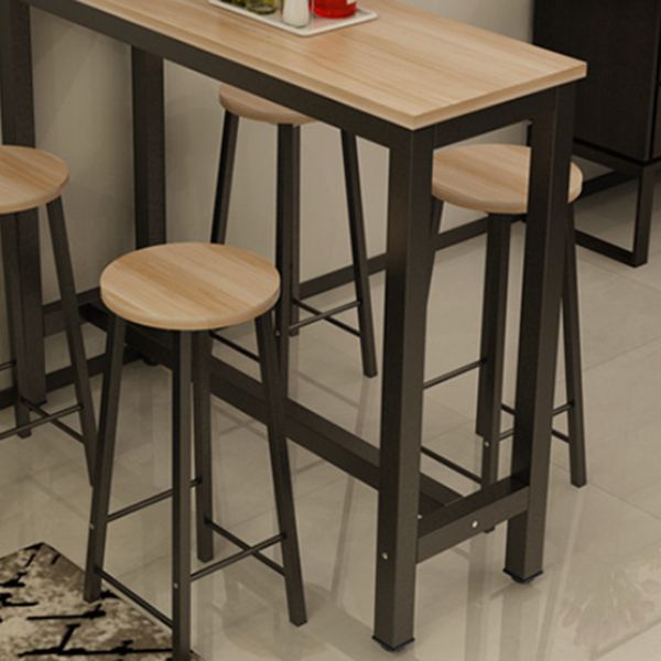 Moderner rechteckiger Bartisch aus Holz, Bistro-Barschreibtisch mit Bockgestell