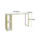 Glam Gold Iron Bar Dining Table White Faux Marble Top Indoor Bistro Table with Shelf Clearhalo 'Bar Furniture' 'Bar Tables' 'bar_tables' 'furn' 'furn_bar_tables' 'Furniture' 'furniture_bar_tables' 'Kitchen & Dining Furniture' 1200x1200_d8267861-d2cf-4fff-83e6-214c161d96f8