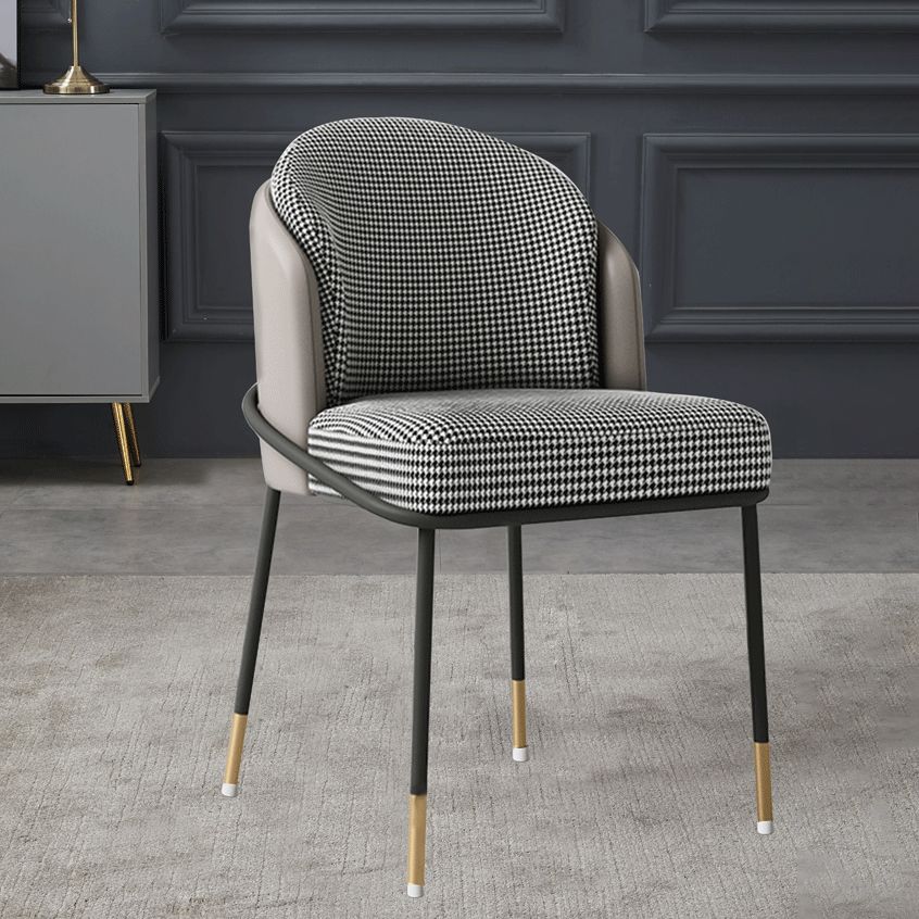 Glam Metal Dining Chair Upholstered Dining Side Armless Chair for Restaurant Use Clearhalo ' kitchen&dining_furn' 'Dining Chairs' 'Dining Tables & Seating' 'dining_chair' 'furn' 'furn_dining_chair' 'Furniture' 'furniture_dining_chair' 'Kitchen & Dining Furniture' 'kitchen' 1200x1200_d826970a-d09c-4c0e-b950-c65ea6c66c4d