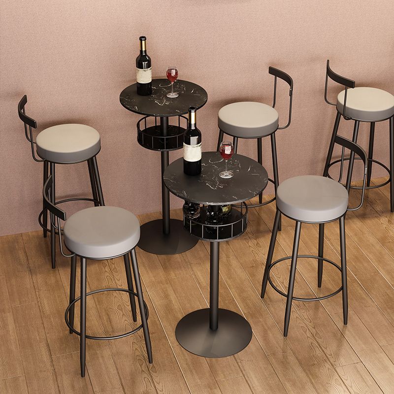 Contemporary Bar Dining Table Indoor Pedestal Marble Top Bar Height Table 42-Inch Top Clearhalo 'Bar Furniture' 'Bar Tables' 'bar_tables' 'furn' 'furn_bar_tables' 'Furniture' 'furniture_bar_tables' 'Kitchen & Dining Furniture' 'kitchen&dining_furn' 'kitchen' 1200x1200_d826bd63-f5cf-4f45-aaa6-fc83995d5525