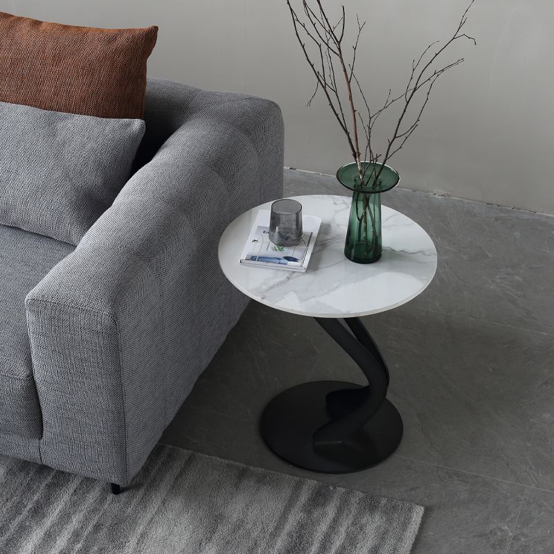 Abstract Stone Side Table Modern Simple Dia 19.69-In End Table