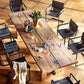 Minimalist Rectangle Shape Brown Dining Table Solid Wood Kitchen Dining Table with Trestle Base Clearhalo ' dining_table' 'Dining Tables & Seating' 'Dining Tables' 'furn' 'furn_dining_table' 'Furniture' 'furniture_dining_table' 'Kitchen & Dining Furniture' 'kitchen&dining_furn' 'kitchen' 'kitchen_dining_table' 1200x1200_d8274e0d-073a-49d7-a397-4cef59a4cdf8