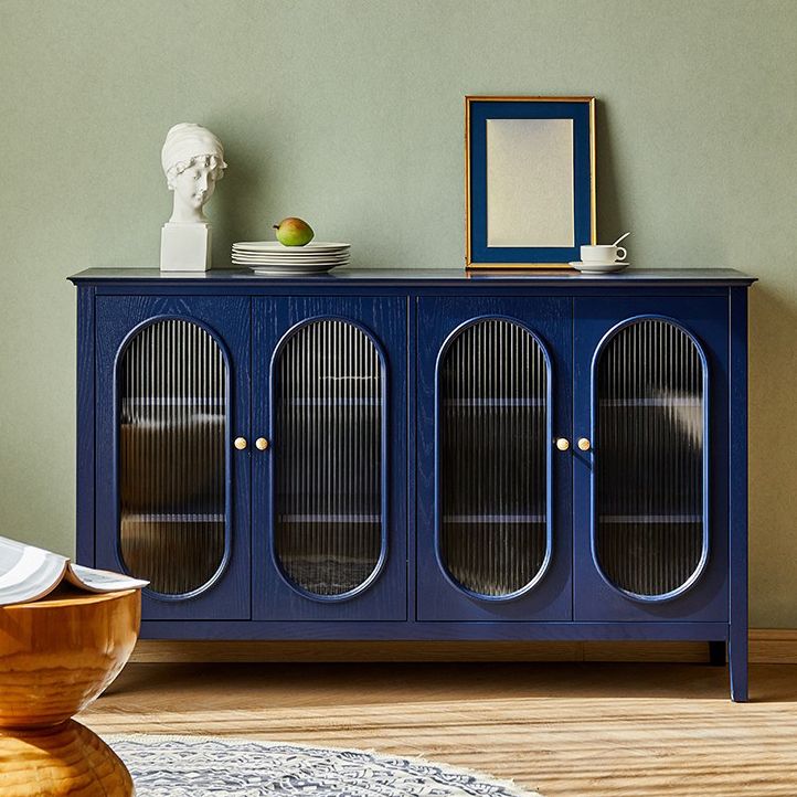 Pine in legno soggiorno mobile sideboard mobile moderno server moderno con archiviazione e porta di vetro
