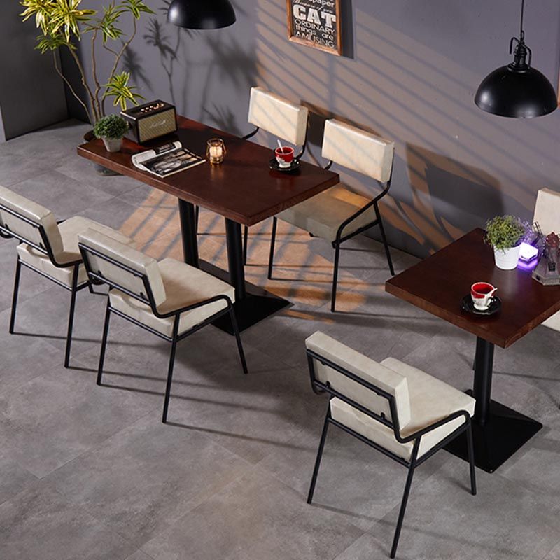 Silla de comedor de cuero industrial tapizada